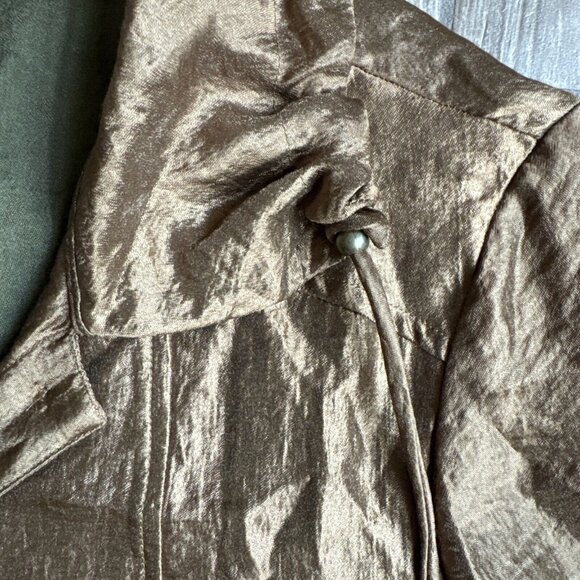 Ruby Rd Jacket Womens 8 Bronze Iridescent Lightweight Jacket‎ Pockets Metallic - Picture 5 of 9